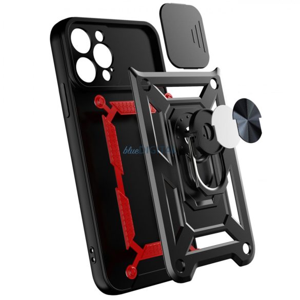 Hybrid Armor Camshield tok iPhone 14 Armor tok kamerahuzat kék