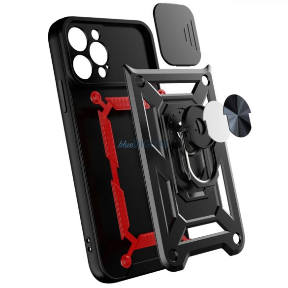 Hybrid Armor Camshield tok iPhone 14 Plus Armor tok kameravédővel fekete