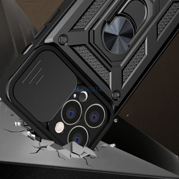 Hybrid Armor Camshield tok iPhone 14 Plus Armor tok kameravédővel kék