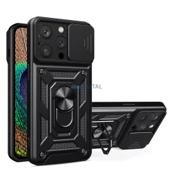   Hybrid Armor Camshield tok iPhone 14 Pro Max Armor tok kameratok fekete