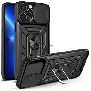 Hybrid Armor Camshield tok iPhone 13 Pro Armor tok kameratok fekete