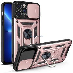   Hybrid Armor Camshield tok iPhone 13 Pro Armor tok kamerahuzat rózsaszín
