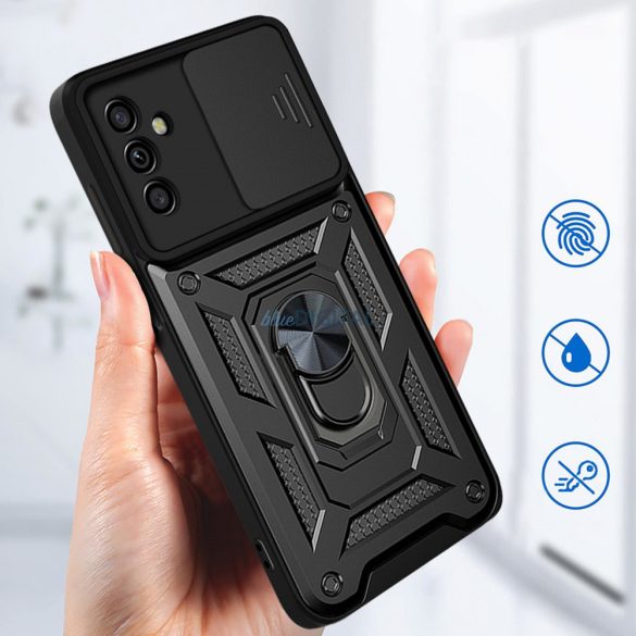 Hybrid Armor Camshield tok Samsung Galaxy A13 5G Armor tok kameravédővel fekete