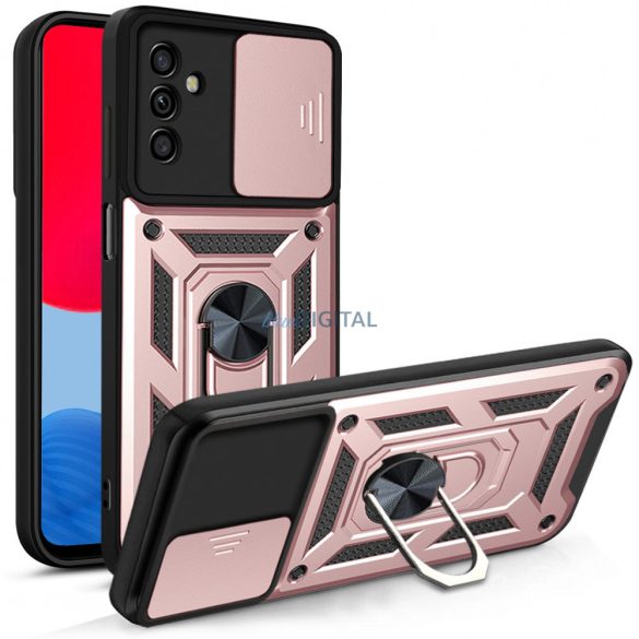 Hybrid Armor Camshield tok Samsung Galaxy A13 5G Armor tok kameravédővel rózsaszín