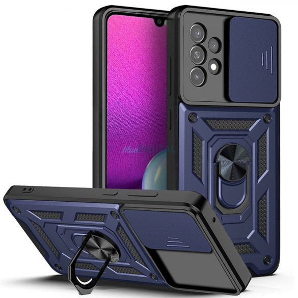 Hybrid Armor Camshield tok Samsung Galaxy A33 5G Armor tok kameravédővel kék