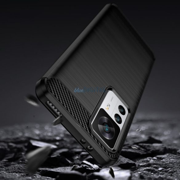 Carbon tok Xiaomi 12T Pro / Xiaomi 12T rugalmas szilikon Carbon tok fekete