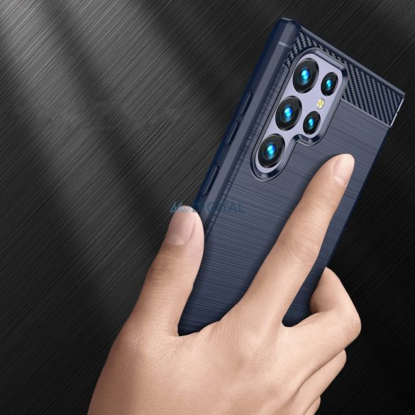 Carbon tok Samsung Galaxy S23 Ultra rugalmas szilikon Carbon tok kék