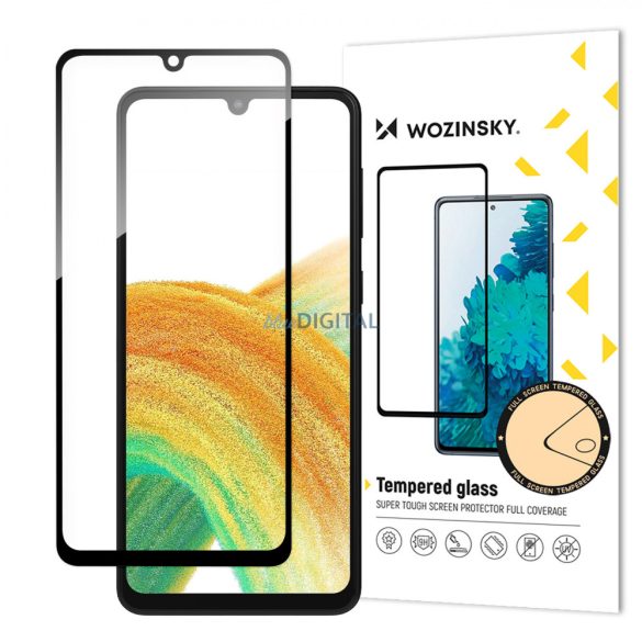 Wozinsky Full Glue Tempered Glass edzett üveg Samsung Galaxy A34 5G teljes képernyős fekete kerettel fólia