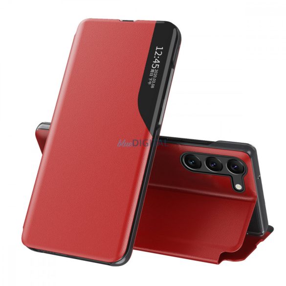 Eco Leather View tok Samsung Galaxy S23+ tok Samsung Galaxy S23+ egy flip állvány piros