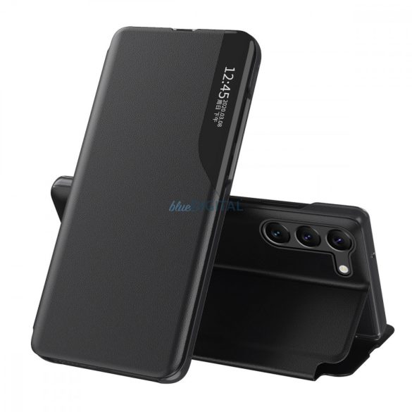 Eco Leather View Case tok Samsung Galaxy S23+ egy flip állvány fekete