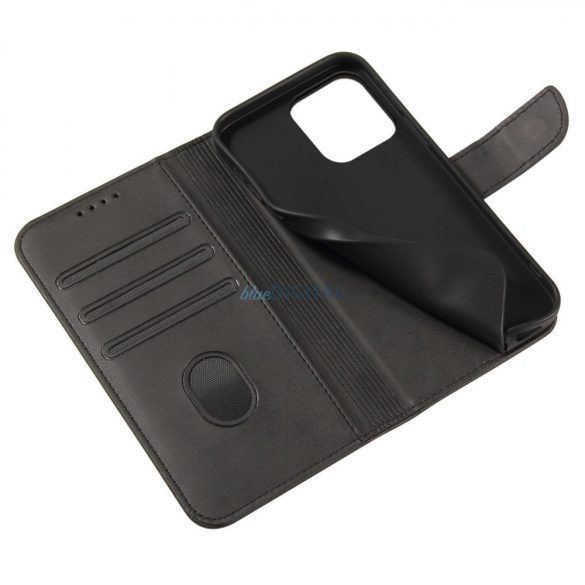 Mágneses tok Realme 10 Pro tok flip pénztárca állvány fekete
