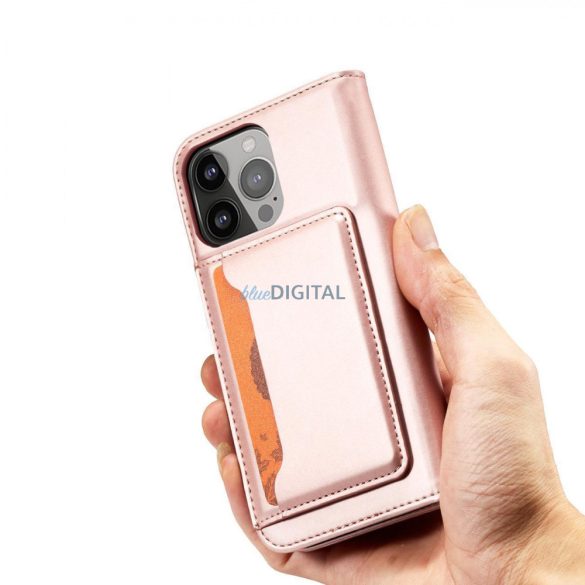 Magnet Card Case Samsung Galaxy S23  mágneses flipes tok pénztárcával, állvánnyal, rózsaszín