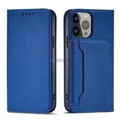   Magnet Card Case Samsung Galaxy S23 Ultra mágneses flipes tok pénztárcával, állvánnyal, kék