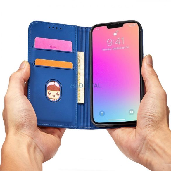 Magnet Card Case Samsung Galaxy A34 5G mágneses flipes tok pénztárcával, állvánnyal, kék