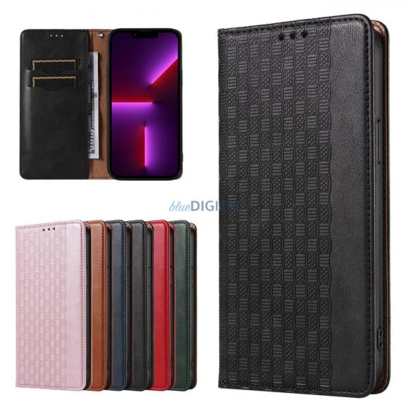Magnet Strap Case Samsung Galaxy S23+ mágneses flipes tok pénztárcával, állvánnyal, kis pánttal, fekete