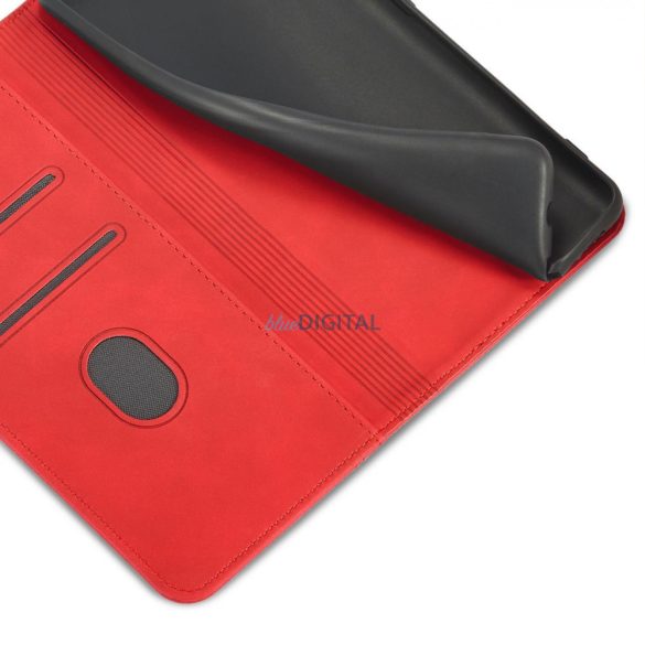 Magnet Fancy Case Samsung Galaxy S23 mágneses flipes tok pénztárcával, állvánnyal, piros