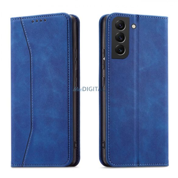 Magnet Fancy Case Samsung Galaxy S23+ mágneses flipes tok pénztárcával, állvánnyal, kék