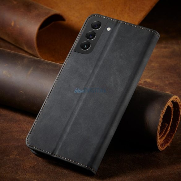 Magnet Fancy Case Samsung Galaxy S23 Ultra mágneses flipes tok pénztárcával, állvánnyal, fekete