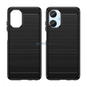 Carbon Case tok Realme 10 Rugalmas szilikon carbon tok fekete