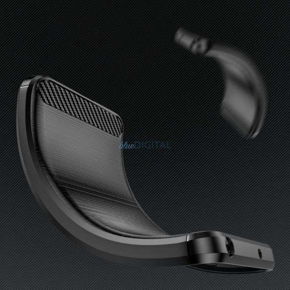 carbon tok Motorola Moto G62 5G Rugalmas szilikon carbon tok fekete