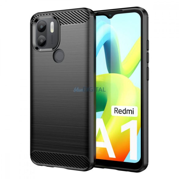 carbon tok Xiaomi Redmi A1+ Rugalmas szilikon carbon tok fekete