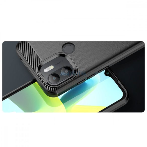 carbon tok Xiaomi Redmi A1+ Rugalmas szilikon carbon tok fekete