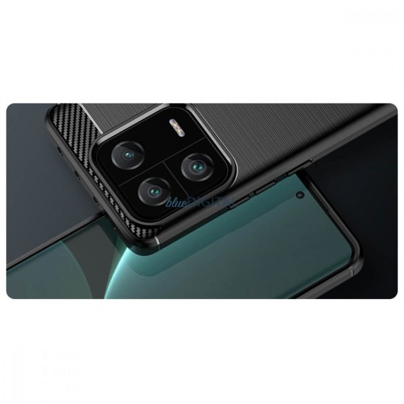 Carbon Case tok Xiaomi 13 Pro Rugalmas szilikon carbon tok fekete