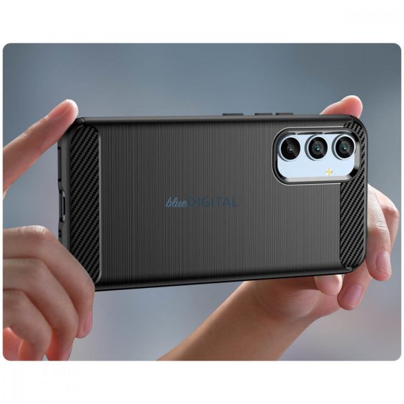 carbon tok Samsung Galaxy A54 5G Rugalmas szilikon Carbon tok kék
