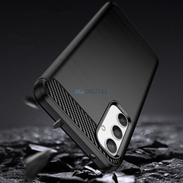 carbon tok Samsung Galaxy A34 5G Rugalmas szilikon carbon tok fekete