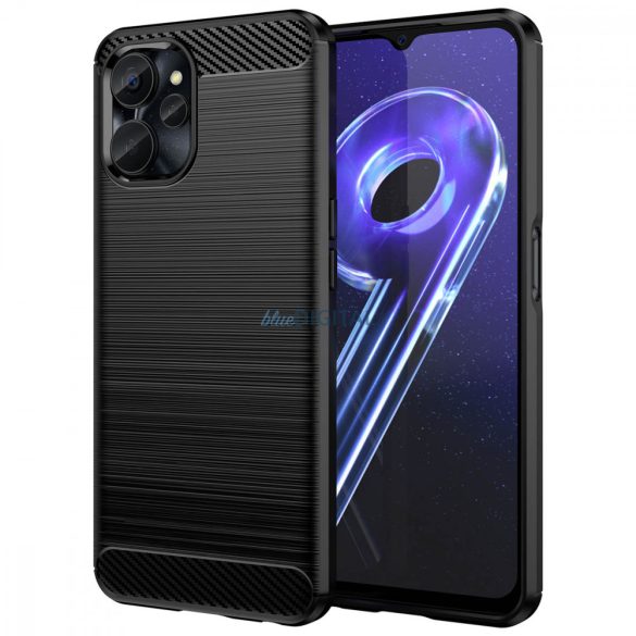 carbon tok Realme 10 5G / Realme 9i 5G Rugalmas szilikon carbon tok fekete