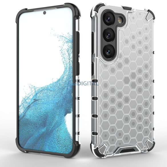 Honeycomb tok Samsung Galaxy S23 Armor hibrid tok fekete