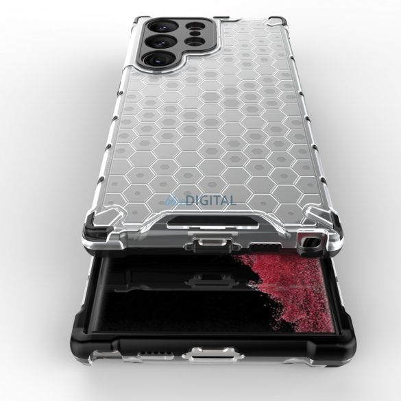 Honeycomb tok Samsung Galaxy Samsung Galaxy S23 Ultra Armor hibrid tok fekete