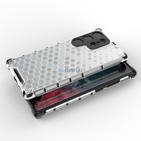 Honeycomb tok Samsung Galaxy Samsung Galaxy S23 Ultra Armor hibrid tok fekete