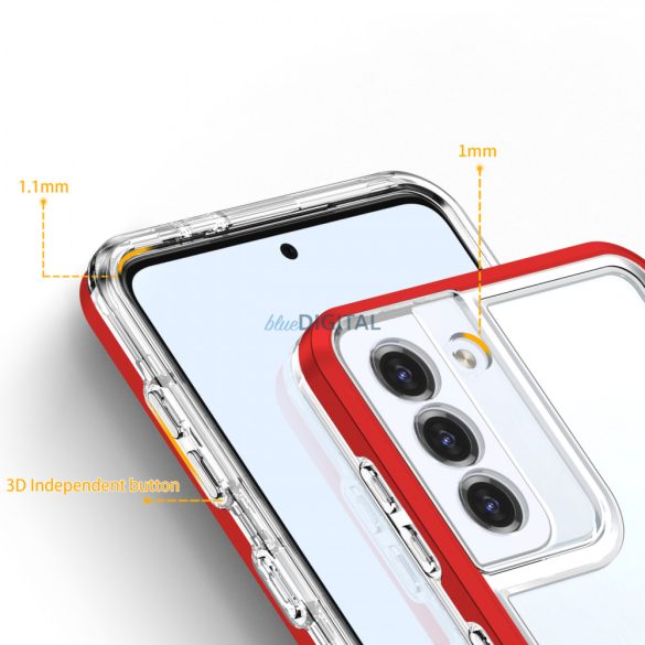 átlátszó 3in1 tok Samsung Galaxy S23 szilikon tok keret piros