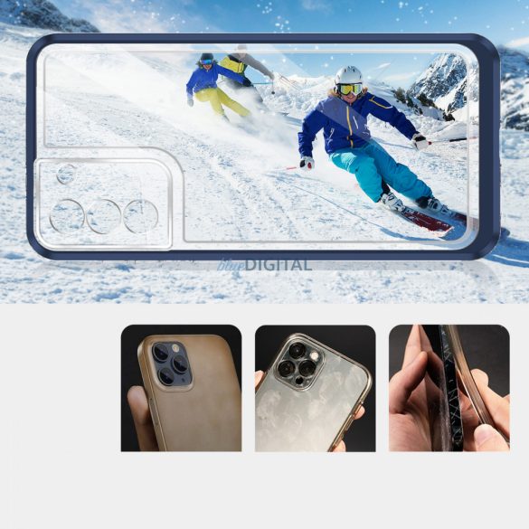 átlátszó 3in1 tok Samsung Galaxy S23 szilikon tok keret kék