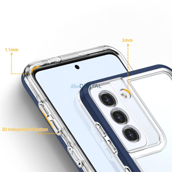 átlátszó 3in1 tok Samsung Galaxy S23 szilikon tok keret kék
