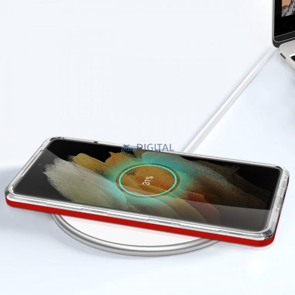 átlátszó 3in1 tok Samsung Galaxy Samsung Galaxy S23 Ultra szilikon tok keret piros