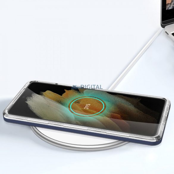átlátszó 3in1 tok Samsung Galaxy Samsung Galaxy S23 Ultra szilikon tok keret kék