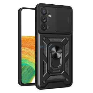 Hybrid Armor Camshield tok Samsung Galaxy A14 Armor tok kameravédővel fekete