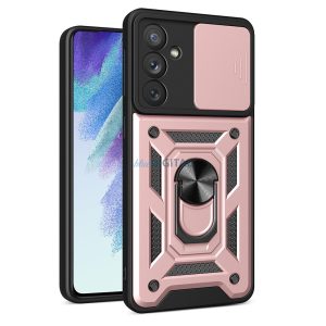 Hybrid Armor Camshield tok Samsung Galaxy A54 5G Armor tok kameravédővel rózsaszín