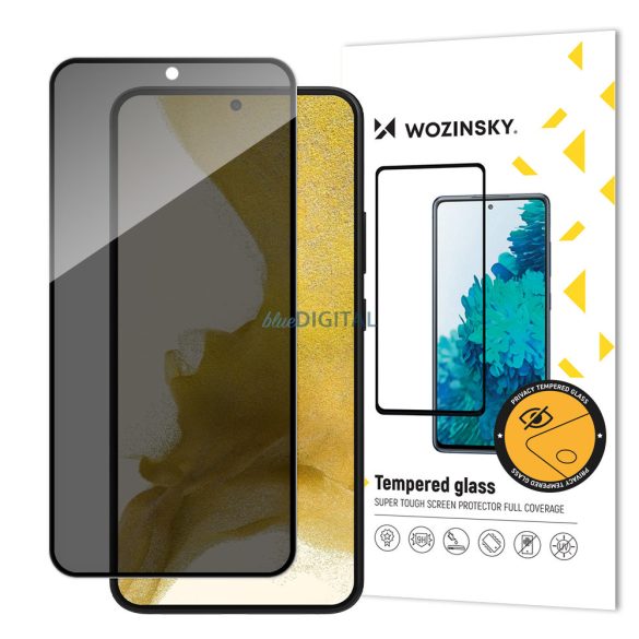Wozinsky Privacy Glass edzett üveg Samsung Galaxy S22 készülékhez, kémkedés elleni adatvédelmi szűrővel