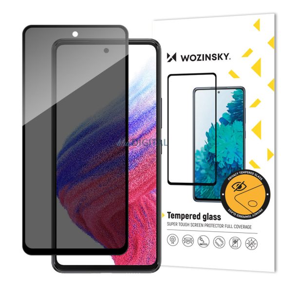 Wozinsky Privacy Glass edzett üveg Samsung Galaxy A53 5G-hez, kémkedés elleni adatvédelmi szűrővel