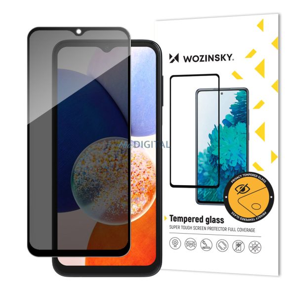 Wozinsky Privacy Glass edzett üveg Samsung Galaxy A23-hoz, kémkedés elleni adatvédelmi szűrővel