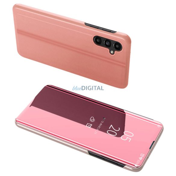 Clear View Samsung Galaxy A54 5G flips tok rózsaszín