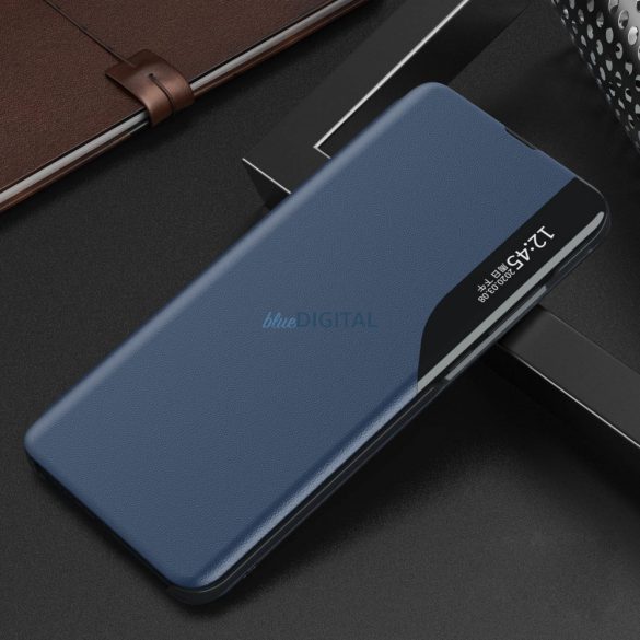 Eco Leather View Case Samsung Galaxy A54 5G-hez flip állvánnyal kék