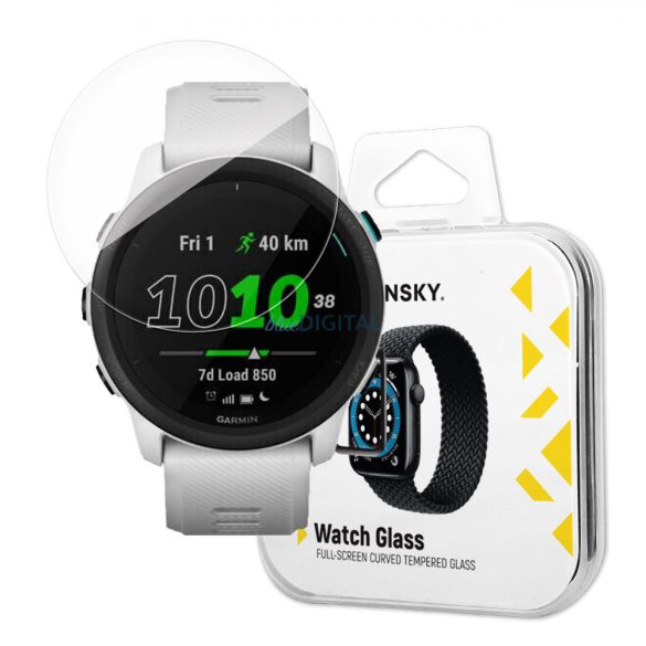 Wozinsky Full Glue Tempered Glass Garmin Forerunner 745 teljes képernyős fekete kerettel fólia