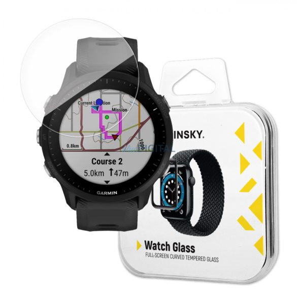 Wozinsky Full Glue Tempered Glass Garmin Forerunner 955 teljes képernyős fekete kerettel fólia