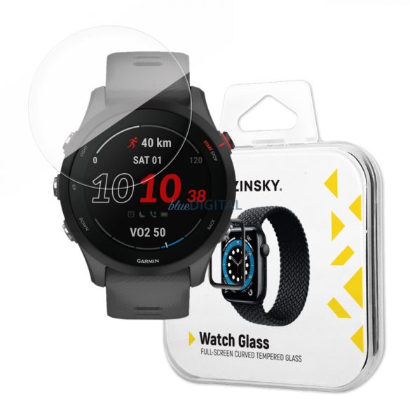 Wozinsky Full Glue Tempered Glass Garmin Forerunner 255 teljes képernyős fekete kerettel fólia