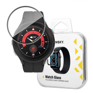 Wozinsky Full Glue Tempered Glass Samsung Galaxy Watch 5 Pro 45mm teljes képernyős fekete kerettel fólia