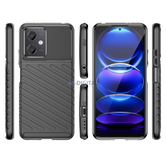 Thunder Case Xiaomi Poco X5 5G / Redmi Note 12 5G szilikon Armor tok fekete